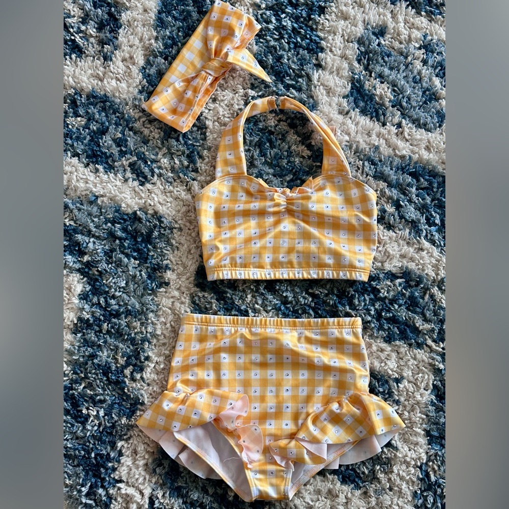 Weissman Yellow Gingham Dance Costume Set Wipe Out 17452